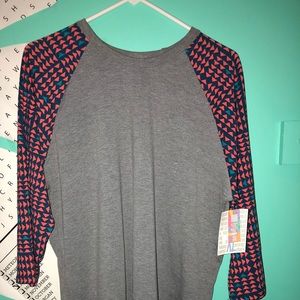 LuLaRoe Diamond pattern baseball tee XL